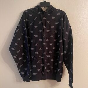 ALF PULLOVER SWEATSHIRT HOODIE BLACK - XL